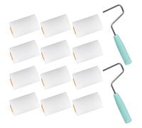 UBSIUH 12 Pieces Of Sponge Roller Brush Heads, 2 Pieces Of Roller Brushes, Paint Applicators, Building Decoration Tools, Painting Tools.