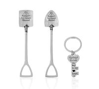 UBSIUH 2 Pieces Of Lettering Spoons And 1 Piece Of Keychain, Couple Love Spoons, Ice Cream Coffee Spoons, Creative Tableware, Partner Gifts.