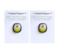 UBSIUH 2 Pieces Of Pocket Penguin Hug Ornaments With Greeting Cards, Mini Commemorative Gifts, Couple Birthday Gifts, Wedding Decorations, Personalized Accessories.