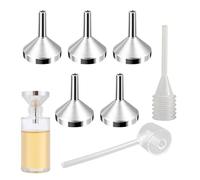 UBSIUH 5 Metal Funnels, 1 Dropper, 1 Packing Head, Liquid Packing Tool, Portable Mini Funnel, Diy Craft Accessories.