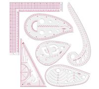 UBSIUH 6 Clothing Printing Rulers, Multi-Function Curve Rulers, Diy Plastic Cutting Rulers, Sewing Tools.