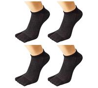UBUMO Men's Flip Flop Socks Tabi Split Toe Geta Wicking Cotton Pack of 4, Color 17, One Size