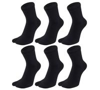 UBUMO Men's Tabi Flip Flop Socks Athletic Cotton Crew Two Toe 5/6 Pack, Color 6 ( Pack of 6 ), One Size