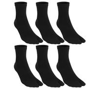 UBUMO Men's Tabi Socks Flip Flop Split Toe Crew Geta Cotton Pack of 6, Multicolour B, Medium