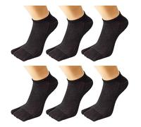 UBUMO Women's Solid 2 Toe Flip Flop Tabi Socks Geta Ankle Cotton 5/6 Pairs, Color 16 (Pack of 6), One size