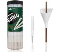 UBUNG 100 Pcs White Cones, White King Size Pre Rolled Cones with Tips, Slow Type White Rolling Paper Cones, Including 1 Funnel Cone Loader and 1 Push Rod