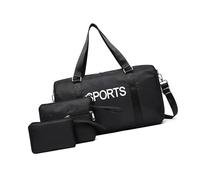 Ubxvamm 3pcs Fashionable Travel Shoulder Bag Set with Letter Print Large Capacity Fitness Gym Bags Nylon Sports Handbag