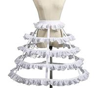 Ubxvamm Crinoline Underskirt Petticoat Cage 2/3/4/5 Hoops for Women Girls Bridal Dress Vintage Gown Short Long Hoop Skirt