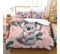 UBZKJDEUI Koala 3D Printed Duvet Cover Set 3 Pieces Bedding Soft Easy Care with Zipper Closure,Pillowcases for Kids Girls Boys Adults Bedroom King(220x240cm)