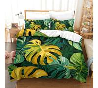 UBZKJDEUI Palm Frond 3D Printed Duvet Cover Set 3 Pieces Bed Duvet Set Soft Easy Care with Zipper Closure,Pillowcases for Kids Girls Boys Adults Bedroom Double(200x200cm)