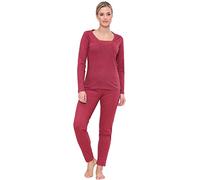 UC Ex Dorothy Perkins Pyjama Set for Womens UK, Ladies Long Sleeve Cotton Loungewear Pjs Red