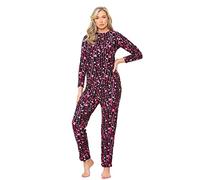 UC Ex High Street Brand Long Sleeve Pyjama Sets for Women, Ladies Love Hearts Lounge Wear PJs Nightwear Black