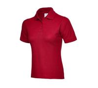 Uneek UC115 Ladies Active Cotton Poloshirt Red L Colour: Red, Chest Si L