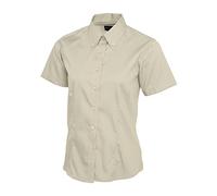 Uneek Clothing Ladies Shirt UC704 Pinpoint Oxford Half Sleeve Charcoal 3XL