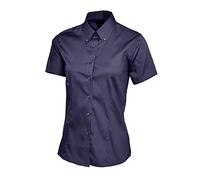 UC704 - Navy - 4XL - Ladies Pinpoint Oxford Half Sleeve Shirt