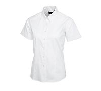 UC704 - White - 5XL - Ladies Pinpoint Oxford Half Sleeve Shirt