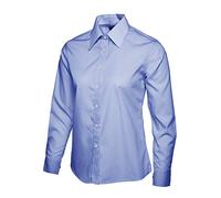 Uneek UC711 Ladies Poplin Full Sleeve Shirt Mid Blue XL Colour: Mid Bl XL