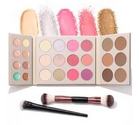 UCANBE 26 Colors Face Makeup Palette Set, All in One Makeup Set Includes Concealer, Highlighter, Blush, Bronzer with 2 Brushes - Facial Beauty Makeup Gifts Kit for Women Travel-Friendly