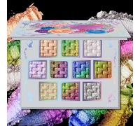 UCANBE Chameleon Multichrome Eyeshadow Palette, 10 Colors Shifting Chromatic Sparkling Metallic Eye Shadow, Multi-Use Blendable Holographic Glitter Shimmer Eye Makeup Palllet (Lunar Mirage)