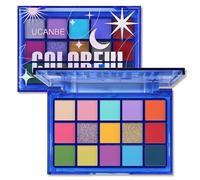 UCANBE Colorful Eyeshadow Palette, 15 Colors Vibrant Bright Shimmer Matte Metallic Neon Eye Makeup Pallet, Rainbow Green Pink Purple Orange Blue High Pigmented Sombras De Ojos Gift Kit