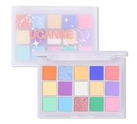 UCANBE Colorful Eyeshadow Palette - 15 Colors Vibrant Matte, Dazzling Shimmer & Glitter Duochrome Finishes - Highly Pigmented, Blendable, Long-Lasting Pastel Rainbow Eye Makeup Pallet - Seaform Dreams