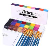 UCANBE Face Body Paint Set - Athena Painting Palette, 10 Professional Artist Brushes - Large Deep Pan,Ideal for Halloween Cosplay Party SFX Arty Stage Makeup, Non-Toxic Facepaints for Adults and Kids