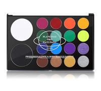 UCANBE Face & Body Paint, Water Activated SFX Makeup Palette - Extra Large White & Black Pan, Professional 18 Color Safe Non Toxic Art Painting Kit for Halloween, Cosplay, Parties, Theater & Stage