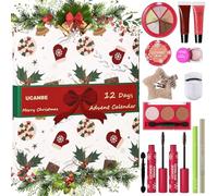 UCANBE Makeup Advent 2025, 12 Days Christmas Countdown Calendar Surprise Gift Kit, Festival Holiday Xmas Cosmetic Starter Makeup Set with 12 Beauty Boxes for Teens Girls Women
