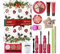 UCANBE Makeup Advent 2025, 12 Days Christmas Countdown Calendar Surprise Gift Kit, Festival Holiday Xmas Cosmetic Starter Makeup Set with 12 Beauty Boxes for Teens Girls Women