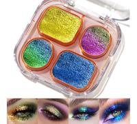 UCANBE Multichrome Chameleon Eyeshadow Makeup Palette, 4 Colors Holographic Metallic Glitter Eye Shadow Pallet, High Pigmented Creamy Duo Chrome Multidimensional Eye Make Up Kit