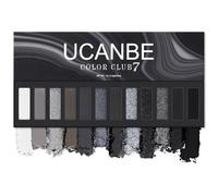 UCANBE Smokey Eyeshadow Palette, Dark Black White Gray Silver Natural Nude Matte Shimmer Eye Shadow Make Up Pallet for Smoky Emo Goth Makeup, 12 Color High Pigmented Long Lasting Waterproof Pallete
