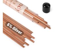 UCandy 20 Sticks 5% Silver Solder Brazing Rods BCuP-3 Copper Phosphor Alloys Welding Rods 0.050" x 1/8" x 10"Brazing Rods