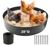 UCandy Chicken Dust Bath Tub, 25''D x 5.9''H Bottomless Design, PE Material, Adjustable Dust Bath for Chickens, Chicken Coop Cleaner Container,Essential Chicken Coop Accessory (28"-ID)