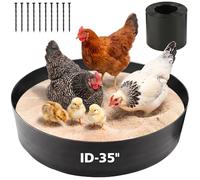 UCandy Large Chicken Dust Bath Tub, 5.9''H Bottomless Design, PE Material, Adjustable Dust Bath for Chickens, Chicken Coop Cleaner Container,Essential Chicken Coop Accessory (35"-ID)