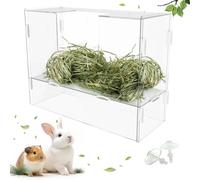 UCANVIN Rabbit Hay Feeder with Lid,Hanging Food Dispenser for Rabbit, Guinea Pig, Bunny, Chinchilla, 106oz Large Capacity 1pack