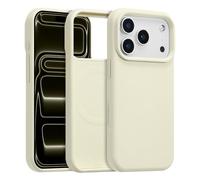 UCASONG Magnetic for iPhone 17 Pro -6.3Inch Liquid Silicone Phone Case, Compatible with MagSafe, Cute Plain Solid Color Slim Case Soft Smooth Matte Shockproof Protective Cover, Antique White