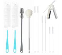 Ucatcher 11Pcs Bottle Brushes Set Long Handle Non-Scratch Bottle Cleaner Brush Straw & Cup Lid Cleaning Brush for Narrow Neck Bottles, Water Bottles, Flask, Pipes, Drinking Glasses