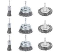 Ucatcher 9-Piece Drill Brush Set - High Carbon Steel Wire Brushes with 1/4" Hex Shank, Skilled in Handling Metal and Non-metal Surfaces