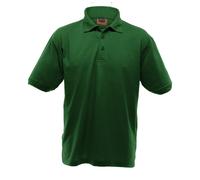 Ultimate Clothing Collection Men's UCC 50 50 Heavyweight Plain Pique Short Sleeve Polo Shirt in Bottle Green | Size: 5XL Ultimate Clothing Collection Bottle Green 5XL