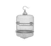 UCCE Bird Cage parrot cage Bird Cage Small Round Stainless Steel Parrot Cage Peony Tiger Skin Jade Bird Household Small Mini Bird Cage (Silver)