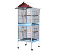 UCCE Bird Cage parrot cage Cage Flock Bird Cage Large Luxury Wrought Iron Breeding Bird Cage can be Layered (Grey)