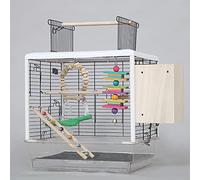 UCCE Bird Cage parrot cage Household Large-scale Bird Cage Metal Interactive Parrot Cage With Breeding Box and Bird Cage (Grey)