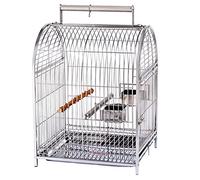 UCCE Bird Cage parrot cage Household Parrot Bird Cage Stainless Steel Bird Cage Tiger Skin Black Phoenix Cage Stand With Portable for Small Birds bird feeders budgie cage (Grey)