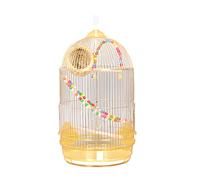UCCE Bird Cage Parrot Cage Tiger Bird Electroplated Round Cage Large Metal Stainless Steel Bird Cage Pet Supplies