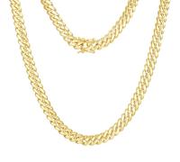 Ucciyo Cuban Link Chain For Men 18k Gold Plated Solid Silver/Gold Chain Men Necklace 10MM/12MM/14MM/16MM Thick Miami Cuban Chain Necklace No Tarnish& Durable Hip Hop Jewelry, 24 Inch, Gold Plated, No