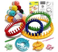 UCDRMA 23PCS Round Knitting Loom Kit for Beginners, Includes Yarn, Instructions, Pom Pom Maker, Suitable for Kids & Adults, Unisex, Modern Style, All Seasons, Non-Foldable, Knitting Loom Kit