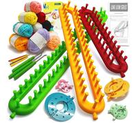 UCDRMA Knitting Loom Kit 35PC Scarf Loom Knitting Kit for Beginners, Quick Loom Knitting for Beginners Adult/Kids Contain Instructions, Pom Pom Maker and Yarn for Crochet Blanket Kit