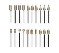 UCEC 20PCS Tungsten Carbide Rotary Burrs Set for Dremel Drill Bits - 120 Grit Die Grinder Bits, for Dremel Rotary Tool Accessory, Rotary Tool Bits for Fine Wood Carving, Metal Detailing, Polishing