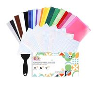 UCEC 51 Pcs Permanent Vinyl for Cricut Joy 2 & Joy - 14x30.5 cm | 43 Pcs Vinyl Plotter Film with 8 Transfer Sheets, 22 Colors, Self Adhesive for Cricut Joy Accessories, DIY Cups, Cars & Decor