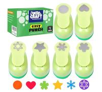 UCEC 6 Pcs Craft Hole Punch, 1-Inch Paper Puncher Handmade Hole Scrapbooking Punches, Different Shape Crafting Designs for for Paper Crafts DIY Handmade Crafting Scrapbooking Cards Arts Fun Projects